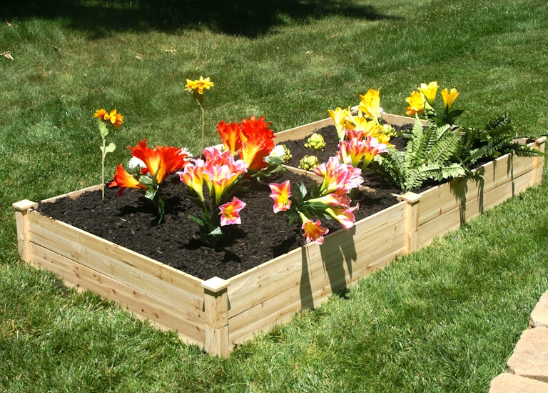 Eden garden bed double layer with flowers