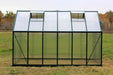 Side view of Grandio Ascent 8x12 greenhouse with high-quality aluminum frame and polycarbonate panels, designed for hobbyist and professional gardeners.