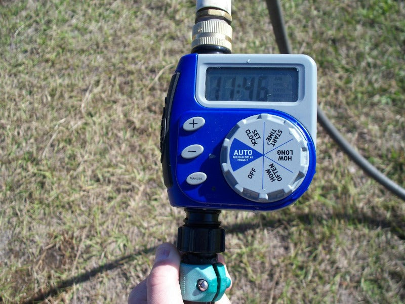 Water system timer/gauge in blue