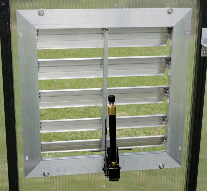 Louver Wall Mounted Window w/ solar powered opener (Mont Greenhouse)